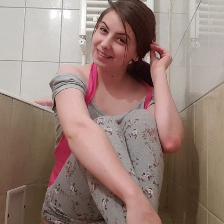 Eastern European girl strips off, pees in a glass then does a shit on the floor frontal view, she plays with her shit a little and also puts her feet on the shit. A lot of dirty talking throughout video. 1080p HD. 15 minutes